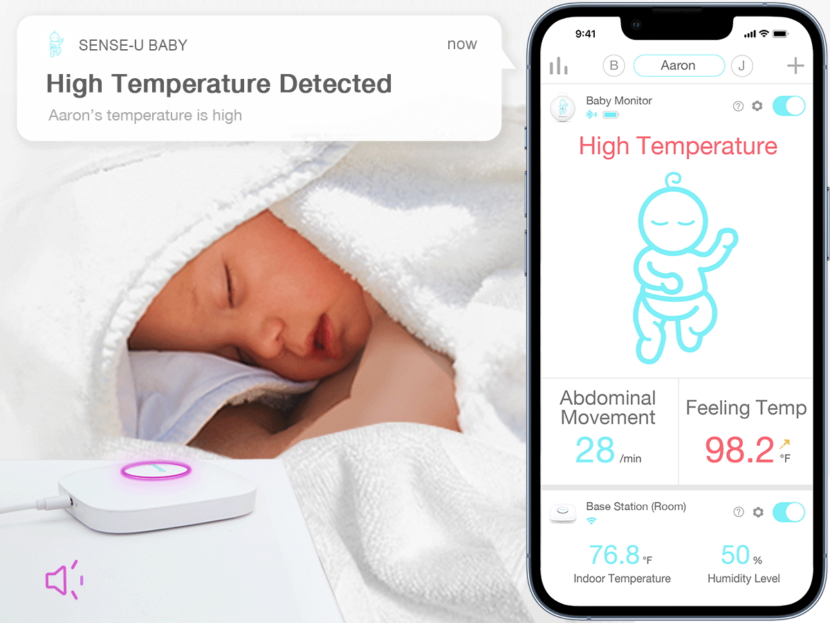 Sense-U Baby Monitor 3: Tracks your baby's abdominal breathing