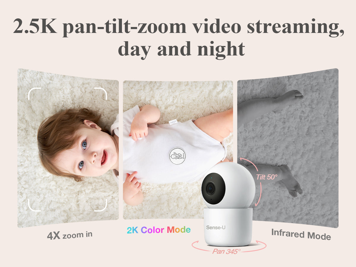 Sense-U AI 2K Baby Camera Monitor with Sensor-Free Breathing Detection
