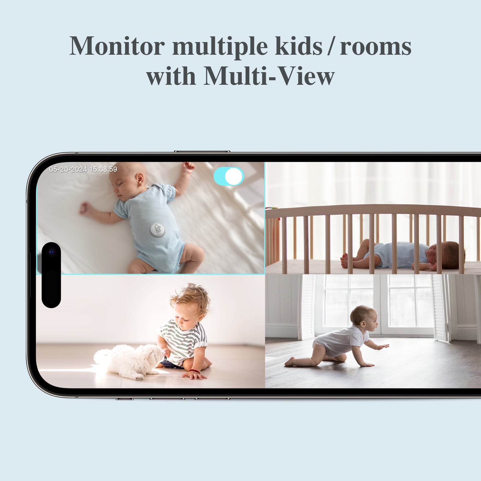 Sense-U AI 2K Baby Camera Monitor with Sensor-Free Breathing Detection