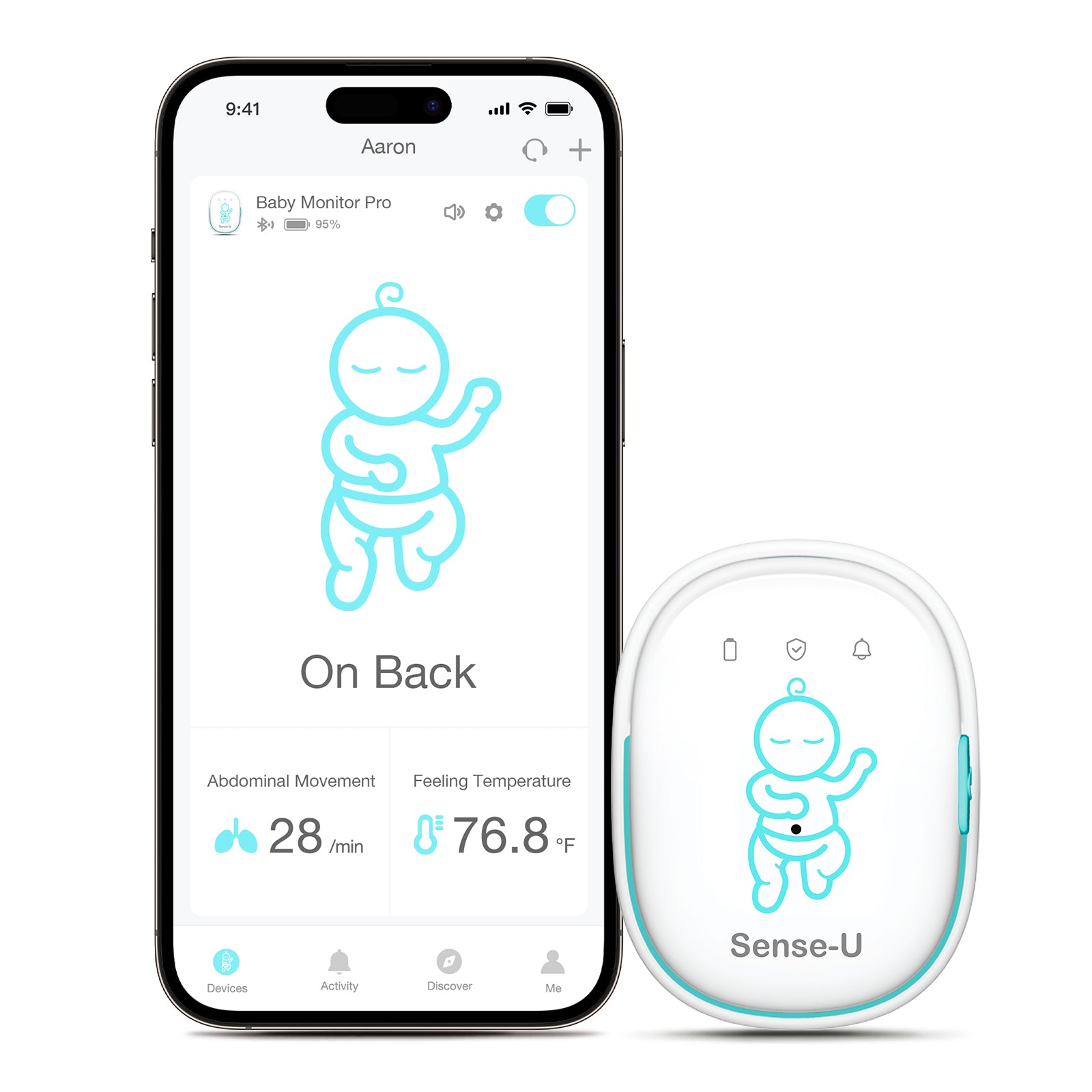 Baby Monitor Pro: Tracks Abdominal Movement, Rollover, Temperature ...