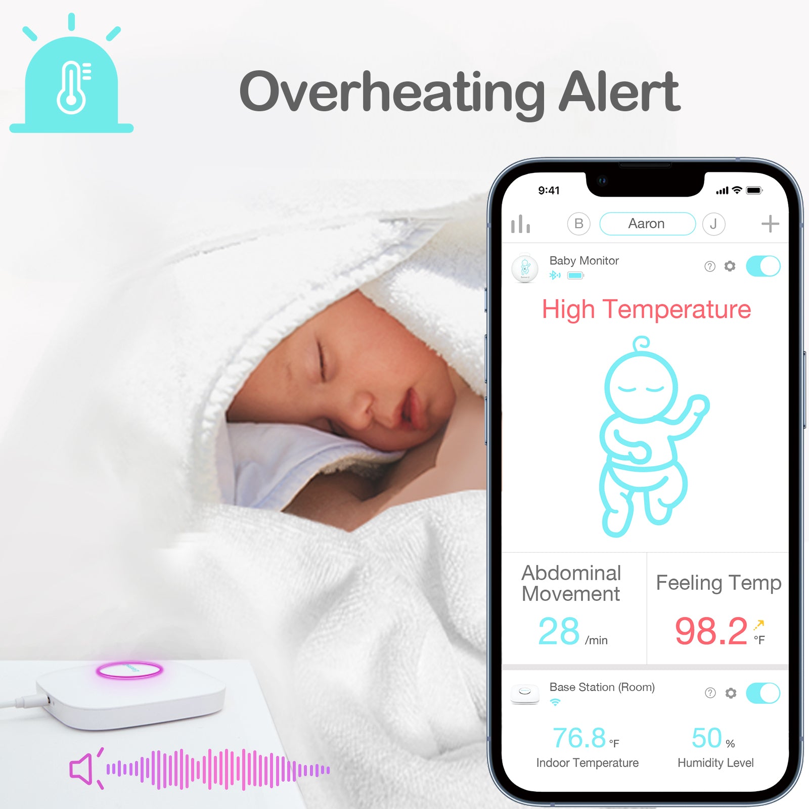 Sense-U Baby Monitor 3: Tracks your baby's abdominal breathing