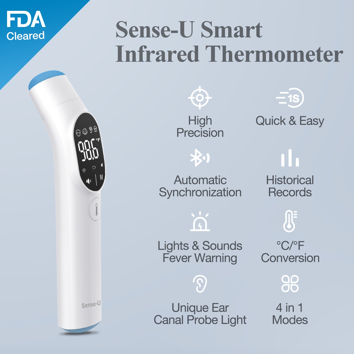 HealthSmart® Talking Ear & Forehead Thermometer