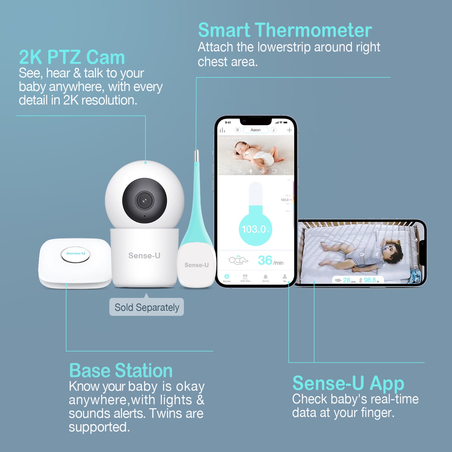 SIFTHERMO-1.3 Bluetooth Continuous Temperature Monitor For Baby.