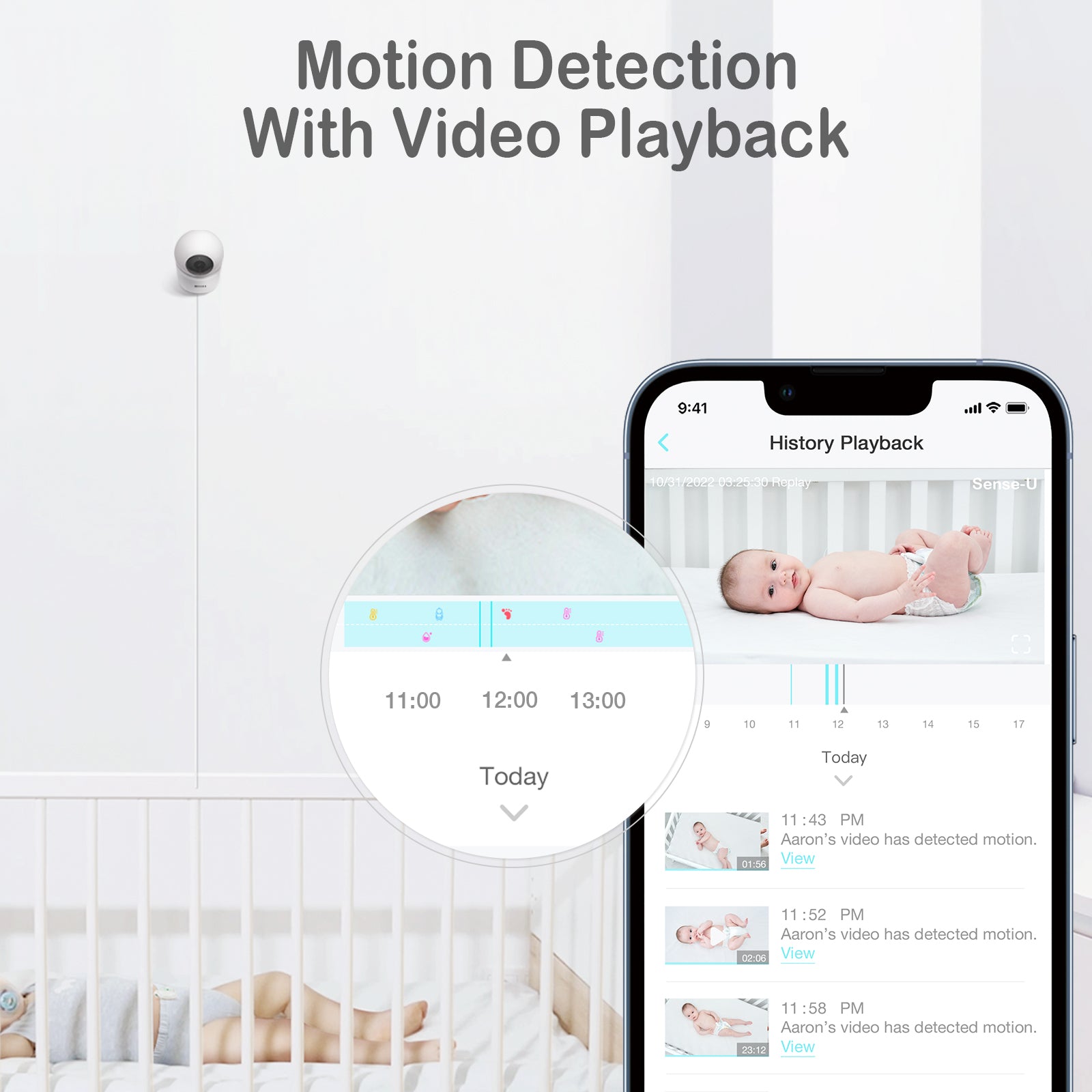 Sense-U Video Monitor Pan-Tilt-Zoom Motion Tracking Camera