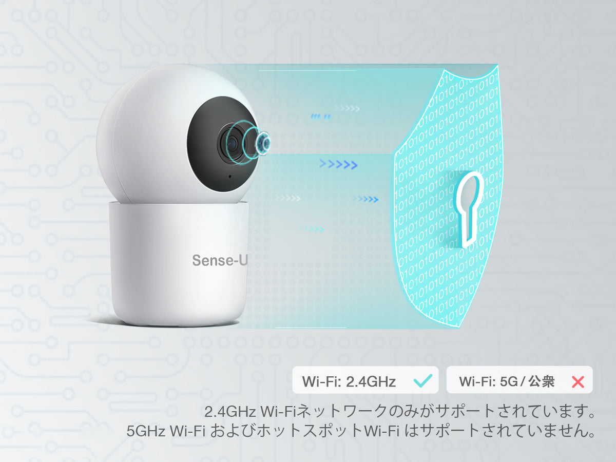 センサー不要の呼吸検出機能付き Sense-U AI 2K ベビーカメラ モニター