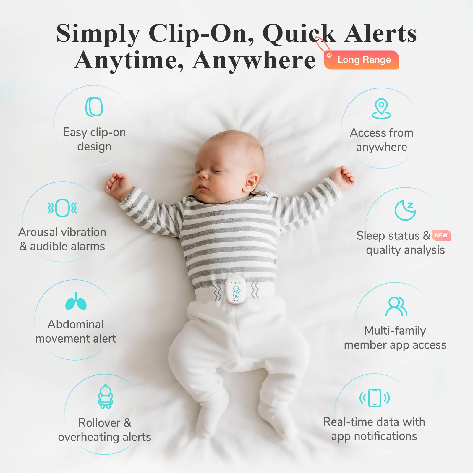 Baby Monitor Pro: Abdominal Movement, Rollover, Temperature