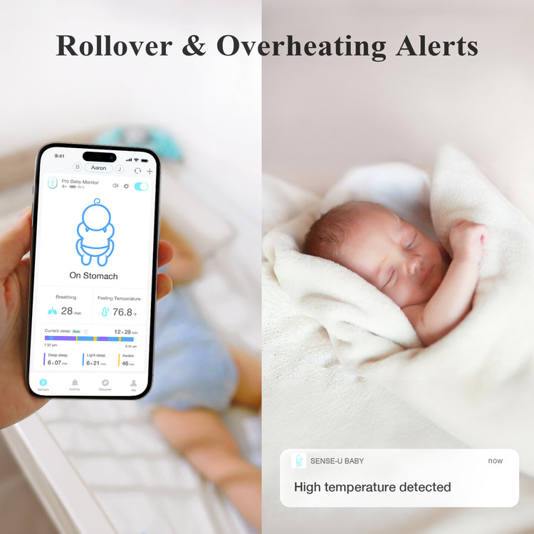 Sense-U Baby Monitor 3: Breathing movement, rollover, temp, anywhere