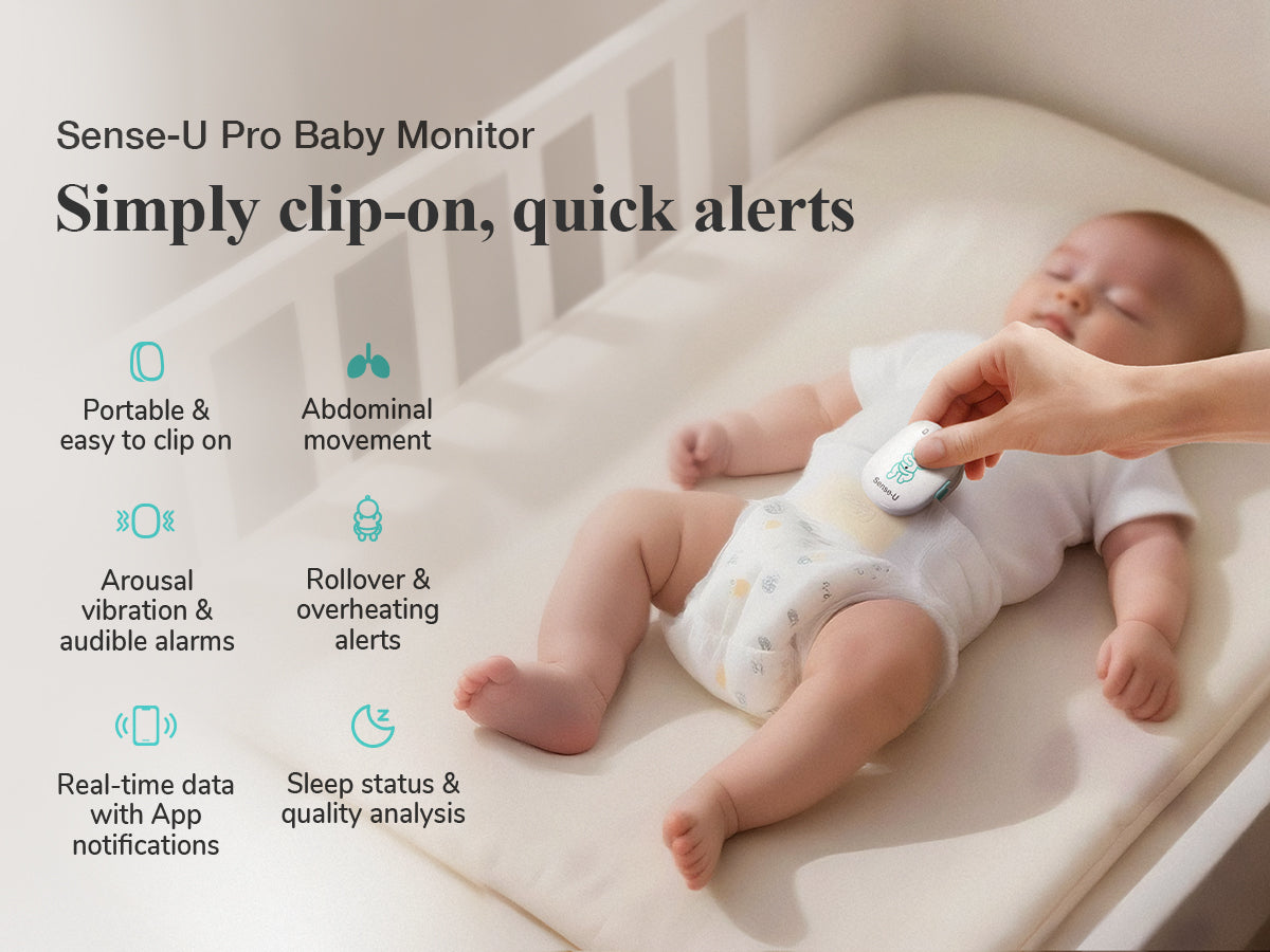 Sense-U Baby Movement Monitor: Abdominal Movement, Rollover, Temp