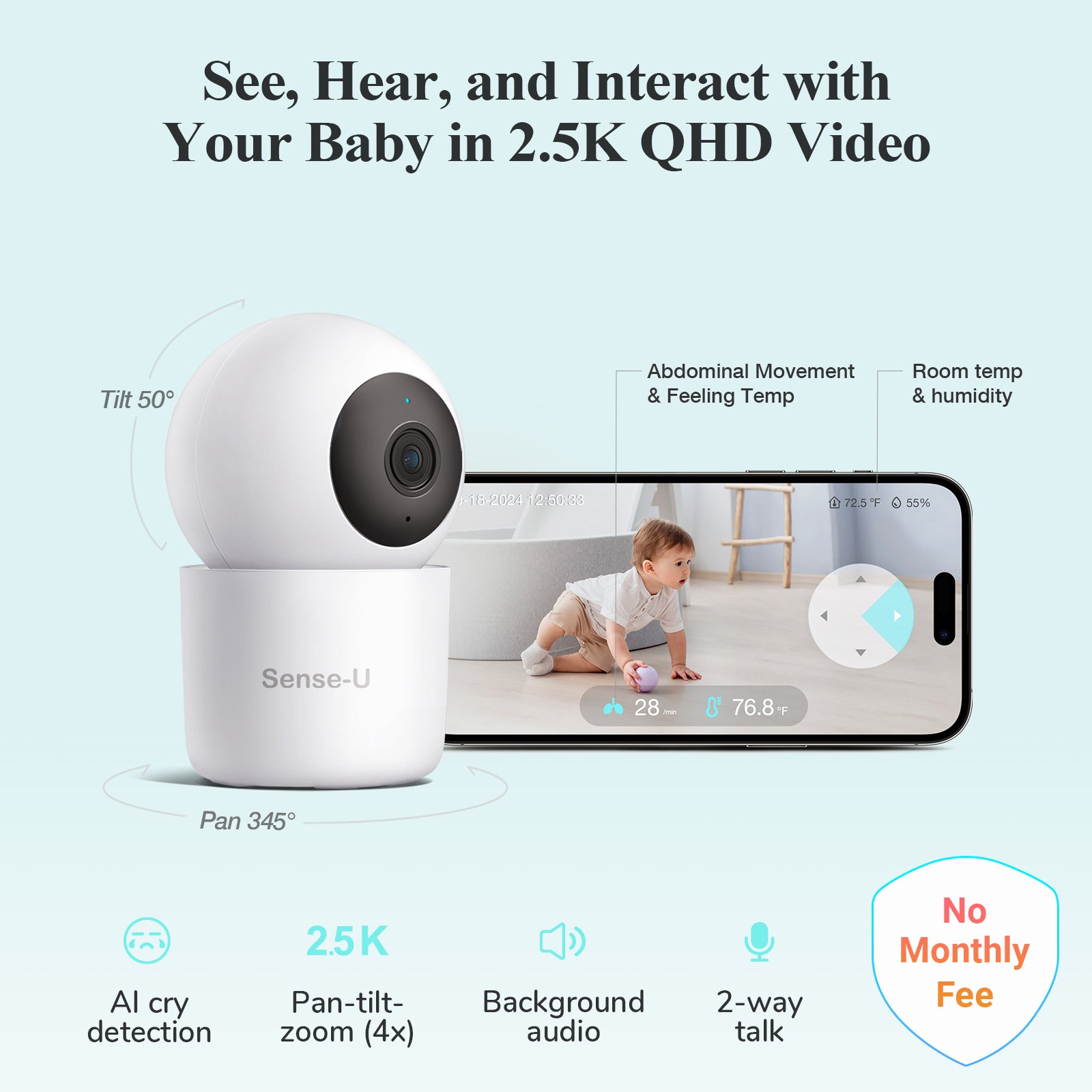 美品】Sense-U® Bundle スマートベビーモニター