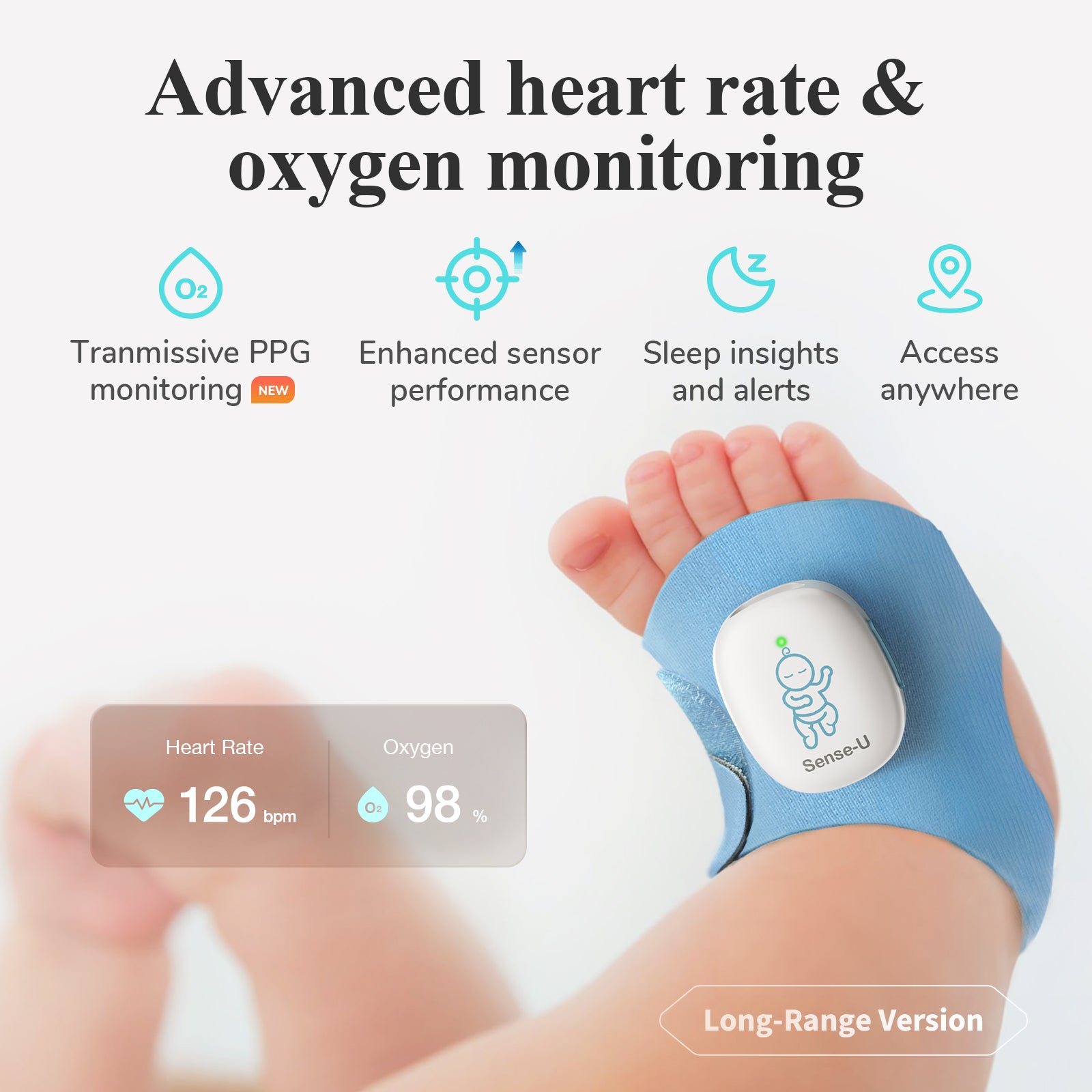 健康管理・計測計 c Sense-U Smart Sock Shoe Baby Monitor-Track Heart Rate, Oxygen Anywhere